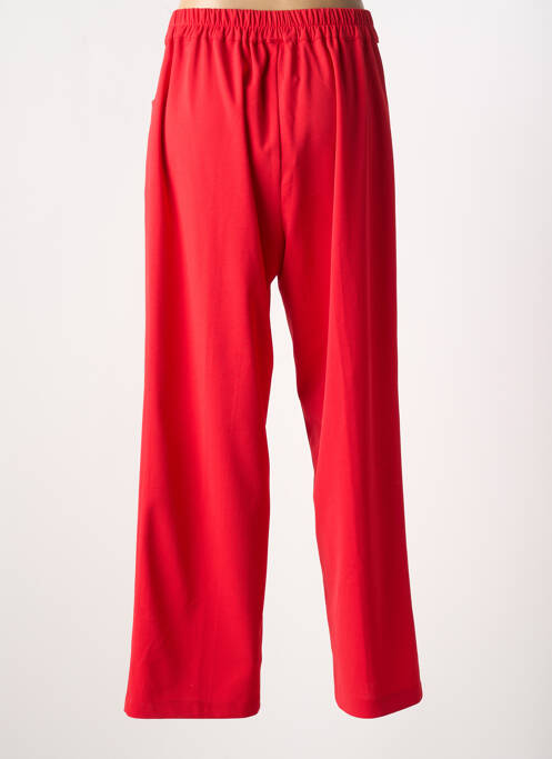 Pantalon droit tissage crêpe taille normale rouge JEAN MARC PHILIPPE femme