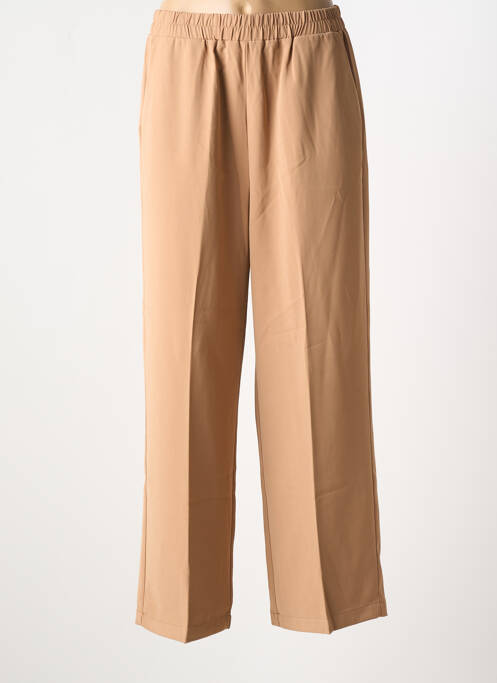 Pantalon large tissage popeline taille normale marron GRACE & MILA femme