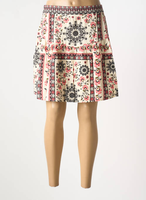 Jupe courte coupe droite beige GRACE & MILA femme