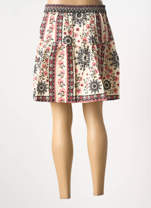 Jupe courte coupe droite beige GRACE & MILA femme