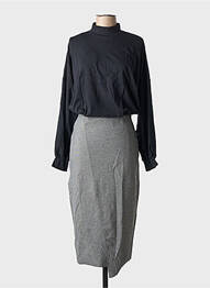 Robe mi-longue manches longues manches longues noir ALTO GIRO femme