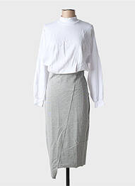 Robe mi-longue manches longues manches longues blanc ALTO GIRO femme