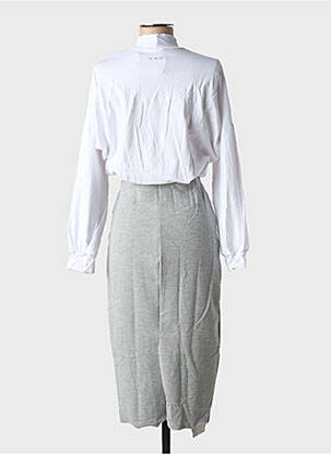 Robe mi-longue manches longues manches longues blanc ALTO GIRO femme