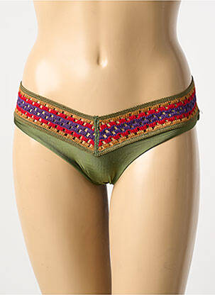 Bas de maillot de bain tissage satiné culotte vert DESPI femme