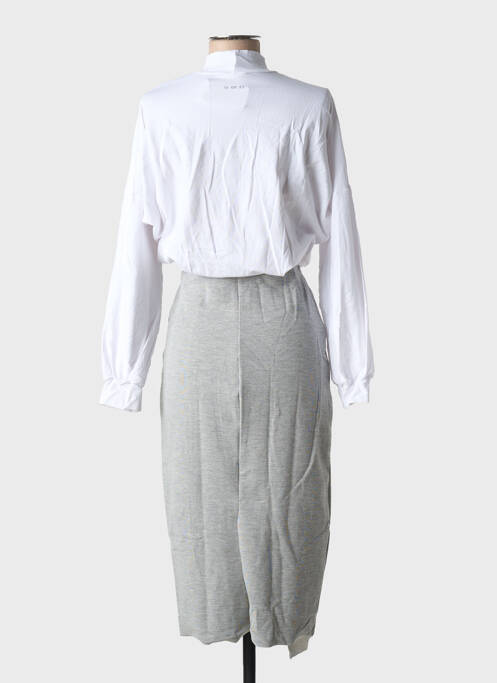 Robe mi-longue manches longues manches longues blanc ALTO GIRO femme