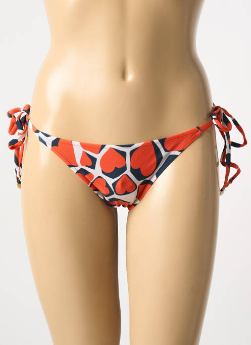 Bas de maillot de bain imprimé fantaisie string orange RIO DE SOL femme