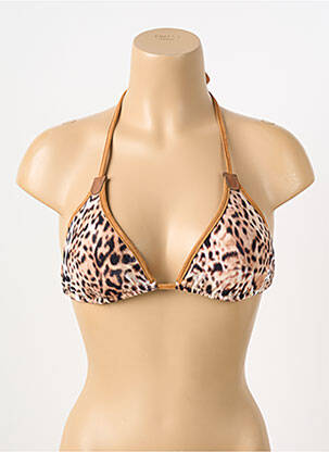 Haut de maillot de bain fermeture liens à nouer haut triangles beige DESPI femme
