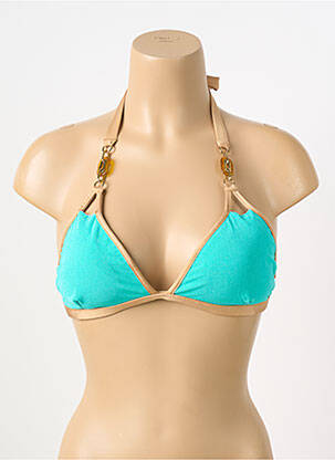 Haut de maillot de bain fermeture liens à nouer haut triangles bleu DESPI femme