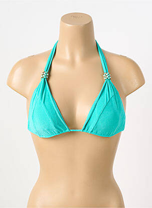 Haut de maillot de bain fermeture liens à nouer haut triangles bleu DESPI femme
