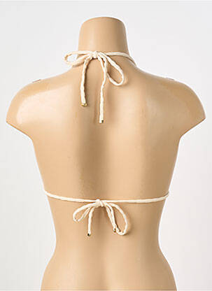 Haut de maillot de bain fermeture liens à nouer haut triangles beige DESPI femme