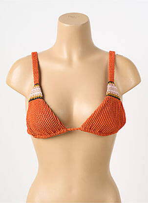 Haut de maillot de bain fermeture liens à nouer haut triangles orange DESPI femme