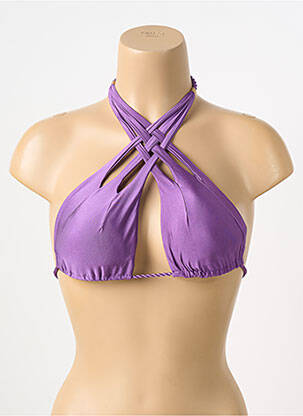 Haut de maillot de bain fermeture liens à nouer haut triangles violet DESPI femme