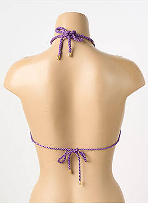 Haut de maillot de bain fermeture liens à nouer haut triangles violet DESPI femme