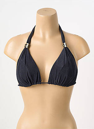 Haut de maillot de bain fermeture liens à nouer haut triangles noir DESPI femme