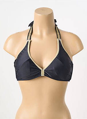 Haut de maillot de bain fermeture liens à nouer haut triangles noir DESPI femme