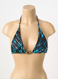 Haut de maillot de bain fermeture liens à nouer haut triangles noir DESPI femme