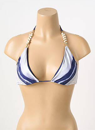 Haut de maillot de bain fermeture liens à nouer haut triangles bleu DESPI femme