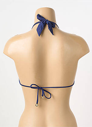Haut de maillot de bain fermeture liens à nouer haut triangles bleu DESPI femme