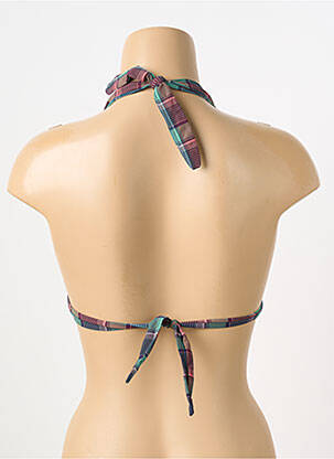 Haut de maillot de bain fermeture liens à nouer haut triangles vert DESPI femme