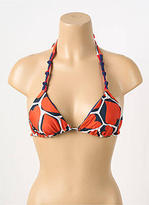 Haut de maillot de bain fermeture liens à nouer haut triangles orange RIO DE SOL femme