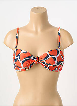 Haut de maillot de bain fermeture liens à nouer haut soutien-gorge moulé orange RIO DE SOL femme