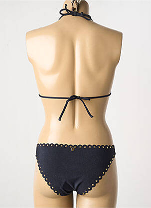 Maillot de bain 2 pièces fermeture liens à nouer haut triangles noir DESPI femme