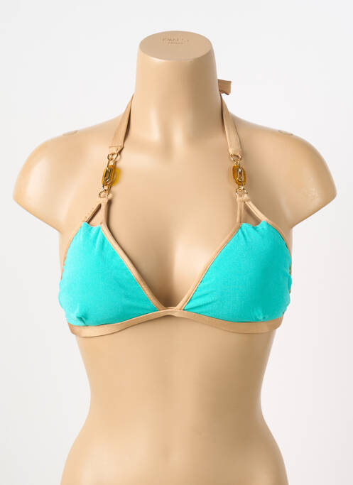 Haut de maillot de bain fermeture liens à nouer haut triangles bleu DESPI femme