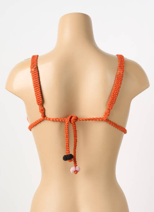 Haut de maillot de bain fermeture liens à nouer haut triangles orange DESPI femme