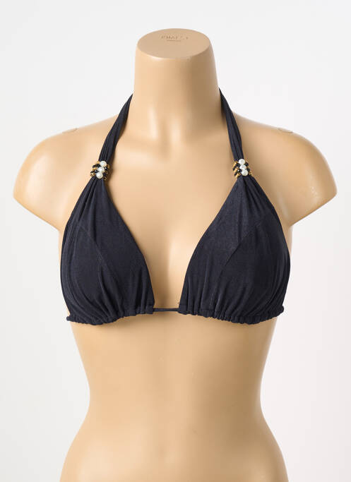 Haut de maillot de bain fermeture liens à nouer haut triangles noir DESPI femme