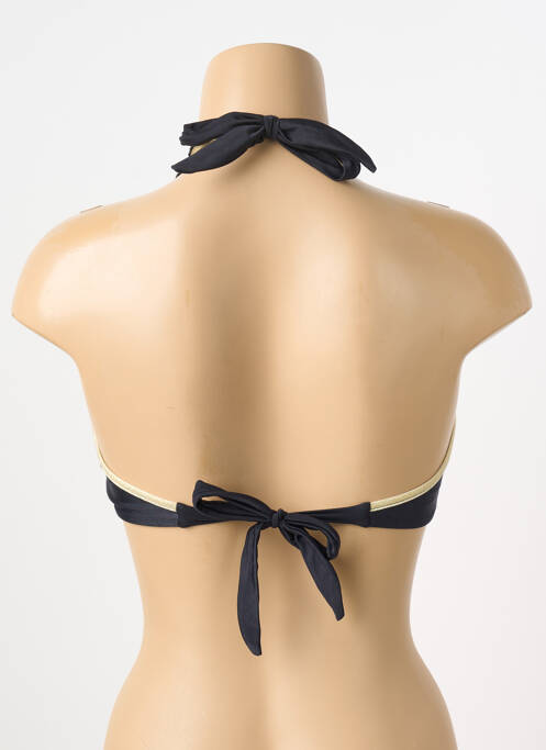 Haut de maillot de bain fermeture liens à nouer haut triangles noir DESPI femme