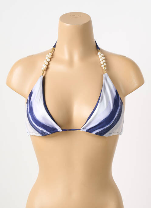 Haut de maillot de bain fermeture liens à nouer haut triangles bleu DESPI femme