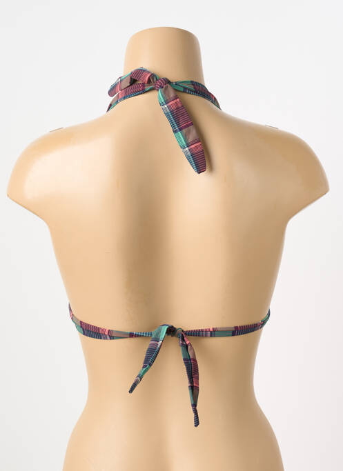 Haut de maillot de bain fermeture liens à nouer haut triangles vert DESPI femme