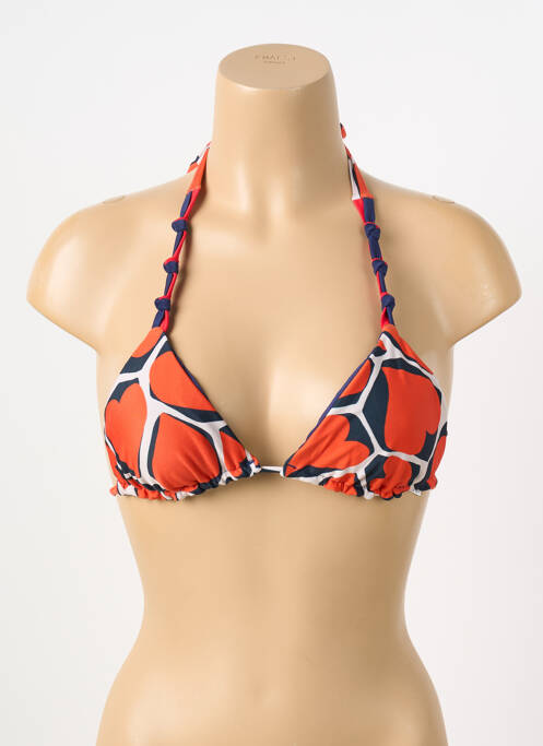 Haut de maillot de bain fermeture liens à nouer haut triangles orange RIO DE SOL femme
