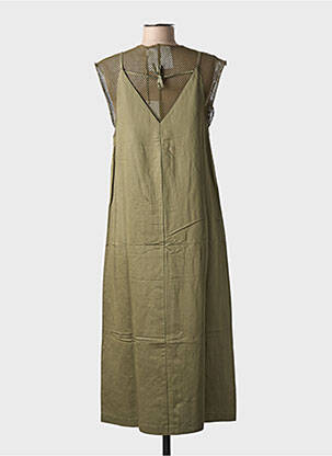 Robe mi-longue manches courtes manches courtes vert 8PM femme