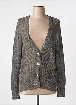 Gilet manches longues coupe cintrée gris MOMONI femme