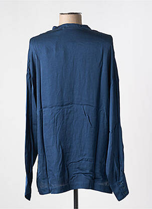 Blouse poignets boutonnés avec fente manches longues bleu 8PM femme
