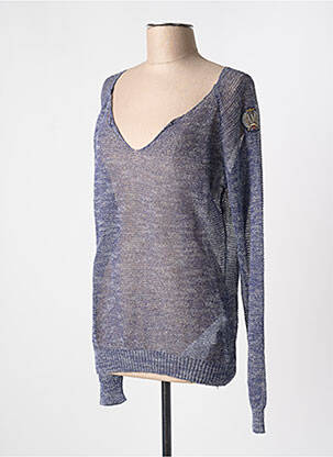 Pull coupe droite manches longues bleu AERONAUTICA femme