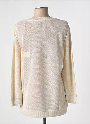 Pull maille ajourée manches longues beige AERONAUTICA femme