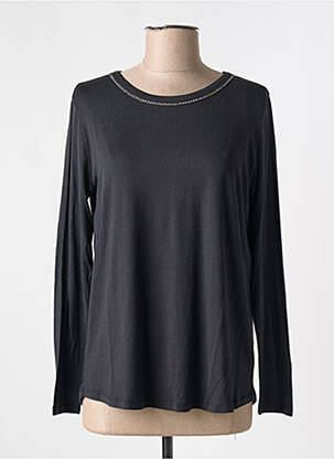 T-shirt manches longues manches longues noir MAJESTIC FILATURES femme