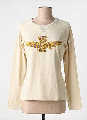 T-shirt manches longues manches longues beige AERONAUTICA femme