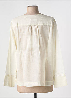 Blouse tissage popeline manches longues beige POMANDERE femme