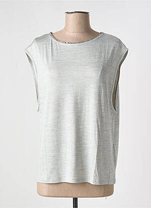 T-shirt stretch manches courtes gris MAJESTIC FILATURES femme