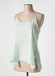 Top manches bretelles ajustables fines bretelles bleu POMANDERE femme