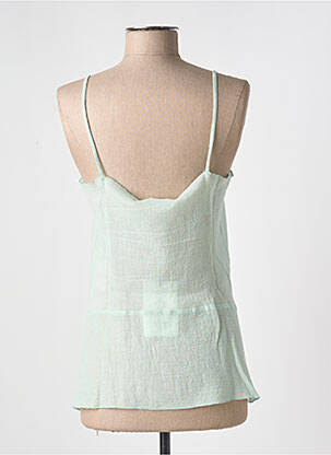 Top tissage crêpe fines bretelles bleu POMANDERE femme