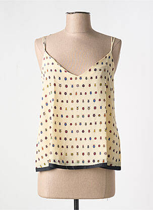 Top manches bretelles ajustables fines bretelles beige MOMONI femme