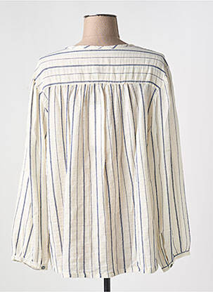 Chemisier tissage crêpe manches longues blanc POMANDERE femme