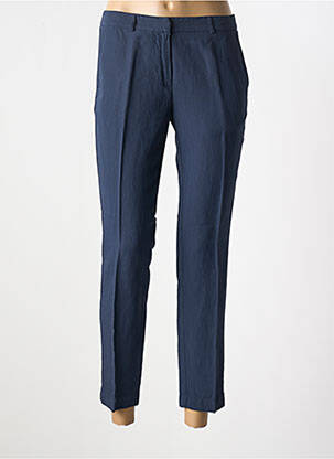 Pantalon 7/8 tissage popeline taille normale bleu POMANDERE femme