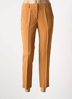 Pantalon 7/8 tissage popeline taille normale marron POMANDERE femme