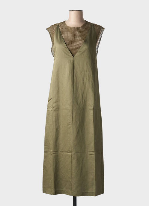 Robe mi-longue manches courtes manches courtes vert 8PM femme
