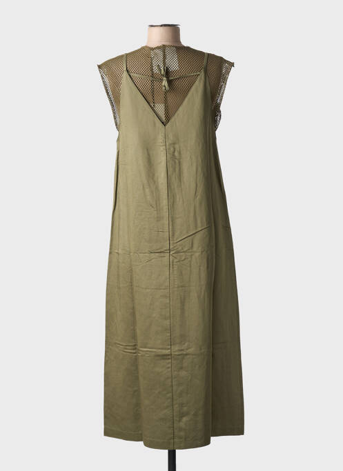 Robe mi-longue manches courtes manches courtes vert 8PM femme